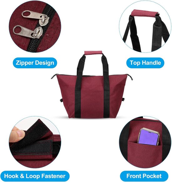 Opvouwbare koeltas -15L - Multifunctionele geïsoleerde PEVA-koeltas - Boodschappentas - Picknicktas - Isolatie zak - voor BBQ , vissen , buitenactiviteiten - 47*29*30 cm - rood van Merkloos — afbeelding 4