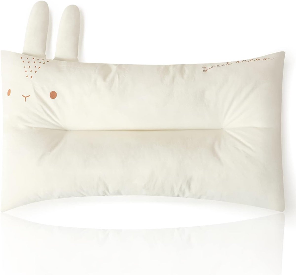 3Babies® Peuterkussen, Baby kussen, 50x32cm, Ergonomisch Kinderkussen, Wasmachine Wasbaar Zacht Hypoallergeen, 100% Katoenen Kussensloop, Peuter kussen, baby kussen (Konijn)