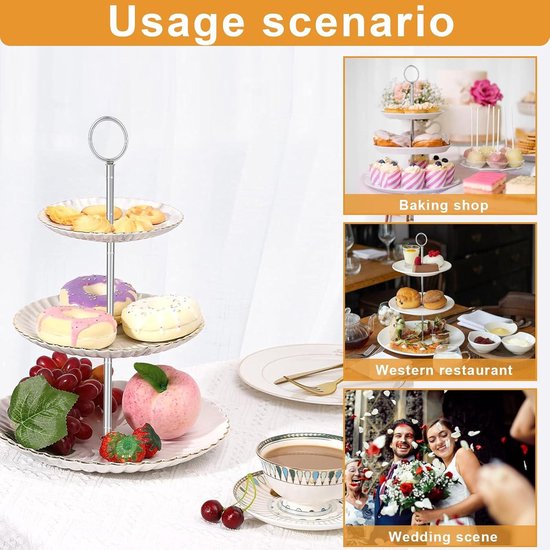 Kartonnen cupcakehouder omkeerbaar roze 3 etages