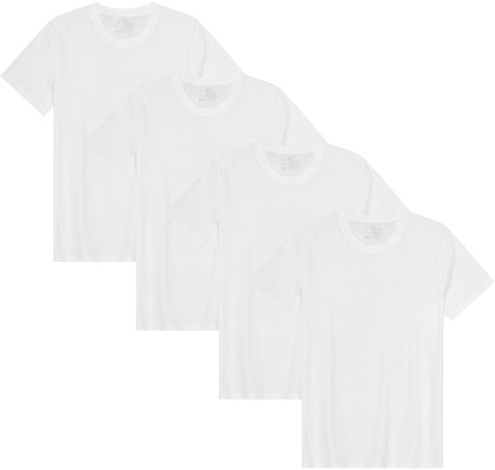 T-shirt DANISH ENDURANCE pour homme - Col rond - Wit - Lot de 4 - L