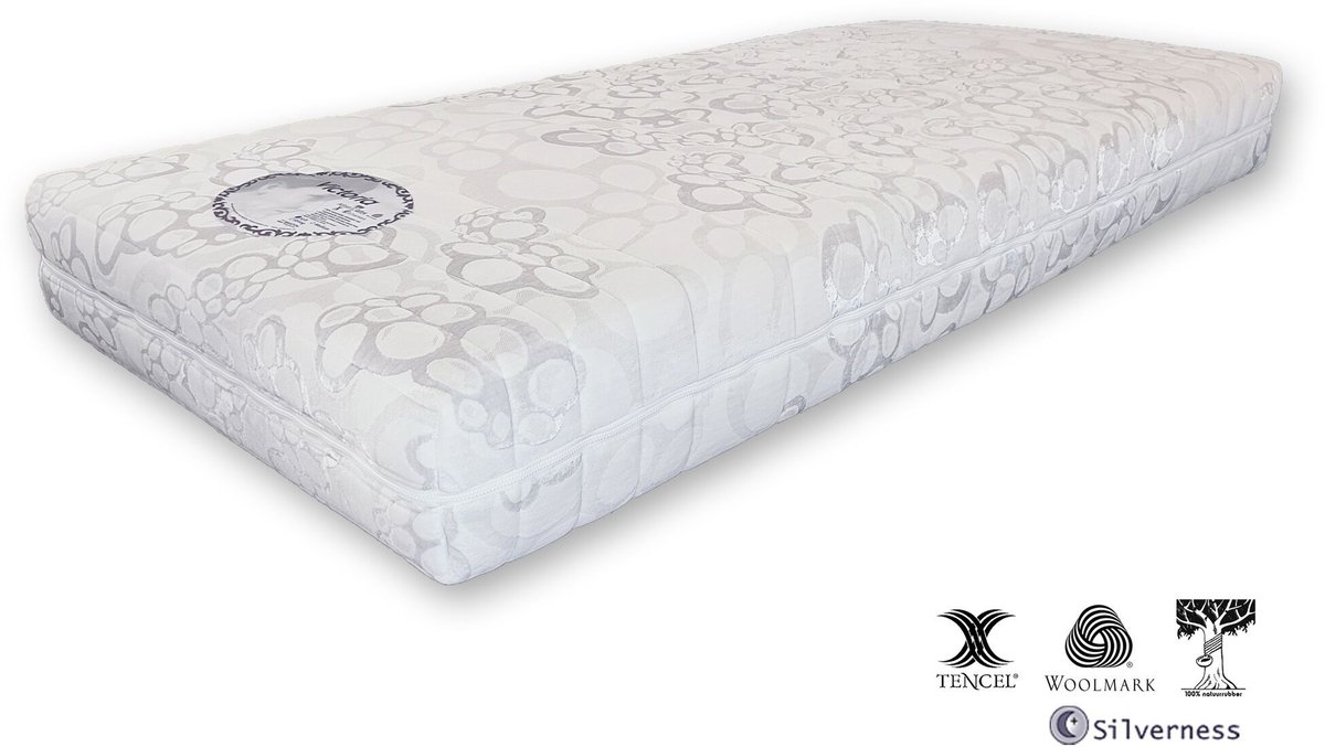 Mahoton Matras Victoria Natuurrubber Medium 90x220 cm - met gratis Teddy molton