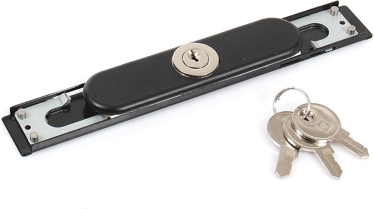 Reserveonderdelen voor handmatige rolluikdeur - Trekdeur handgreep, slot, veer en trekstang (Zwarte afdekking)
