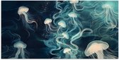Poster 120x60 cm - Kwallen - Zee - Wit - Golven - Posters - Kamer decoratie - Wanddecoratie woonkamer - Muurdecoratie slaapkamer