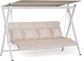 Bol.com Blumfeldt FlexiSwing tuinschommel - 4-zits schommel voor buiten met verstelbare rugleuning & luifel 320kg draagvermogen ... aanbieding