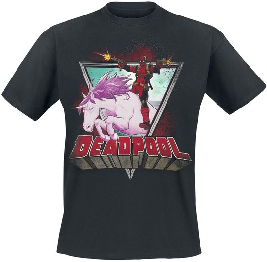 Deadpool Unicorn Heren T-shirt - zwart - XL