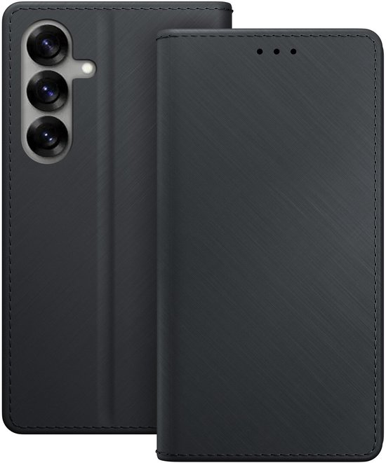 Zwart 3mk hoesje met telefoon, camera en gesloten klep.