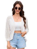 Dames Bolero Jasje Lichtgewicht Voorkant Open Korte Mouw Feestelijk Cardigan