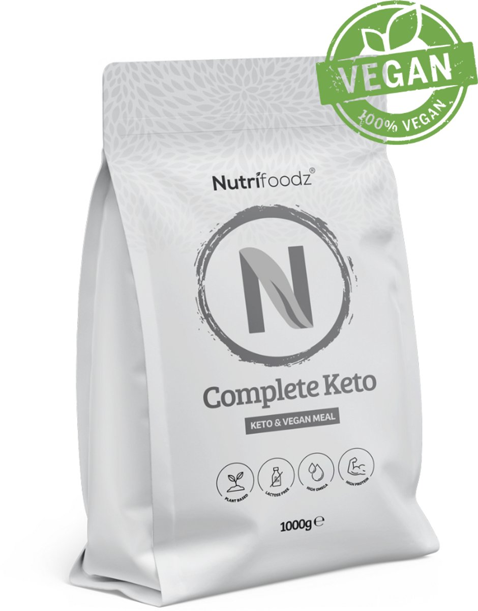 Goedkoopste Nutrifoodz - Complete Keto - Keto Maaltijdshake – Eiwitshake - Vanillesmaak - Vegan – Maaltijdshake – 16 maaltijden – Essentiële vitamines en mineralen