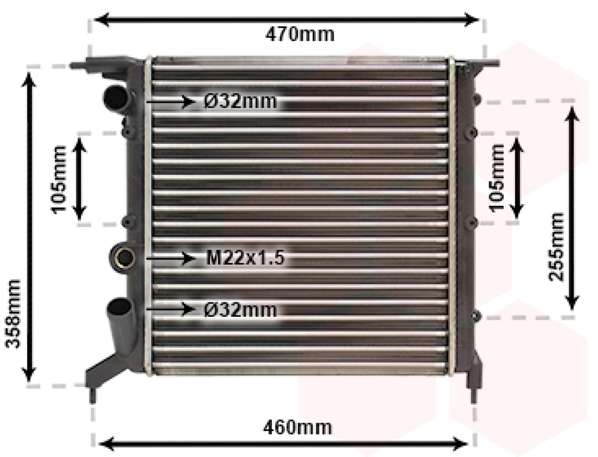 Van Wezel - RADIATOR VOOR RENAULT CLIO 1990-1998 7701034768