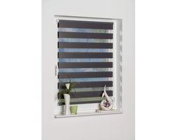 Ibenzoa® Dubbelzijdig Rolgordijn Stoffering - Zwart/Grijs - 45x150cm - Zonder Montage