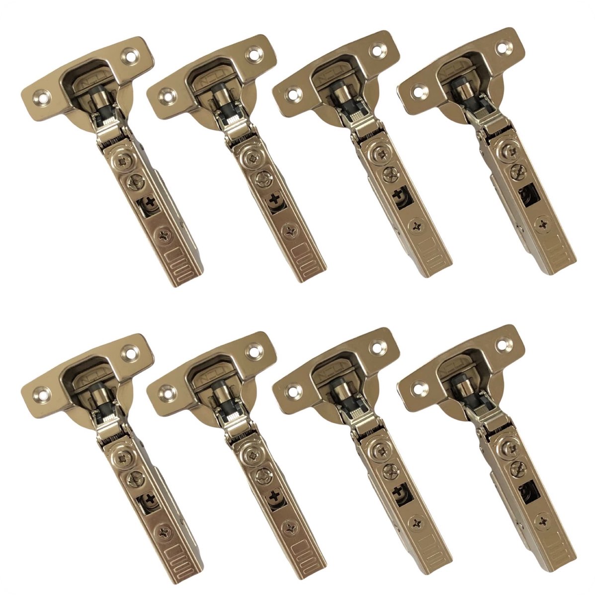 NELI 8er-Set softclose scharnieren voor Metod (zoals UTRUSTA) met 8 scharnieren, 32 schroeven en 32 expansiehulzen (kunststof deuvels)