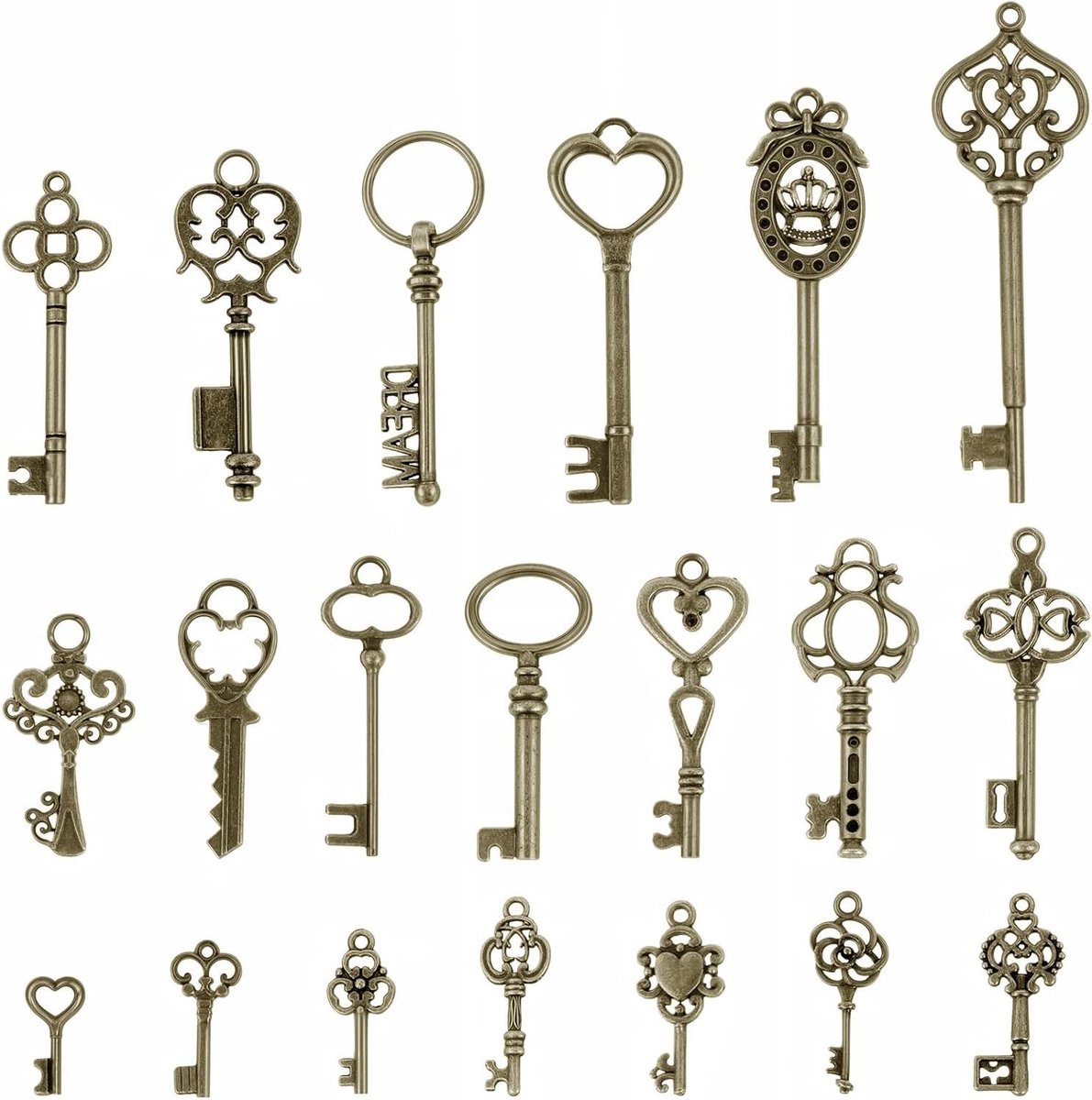 Vintage sleuteldecoratie - 20 stuks decoratieve hangers voor halskettingen en sieraden maken