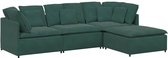 vidaXL - Canapé modulable avec repose-pieds et coussins - velours - vert foncé