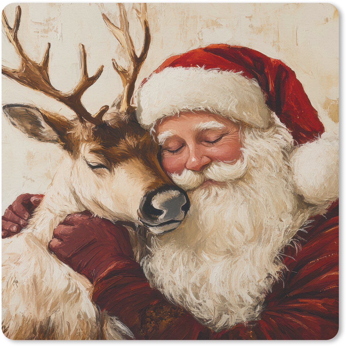 Muismat 30x30 cm - Mousepad Kerstman - Rendier - Kerst - Christmas - Muismatten