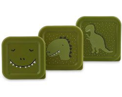 Trixie Set van 3 snackdoosjes - Mr. Dino - 3-delige Snackbox - Makkelijk te openen - Ideaal voor kinderen