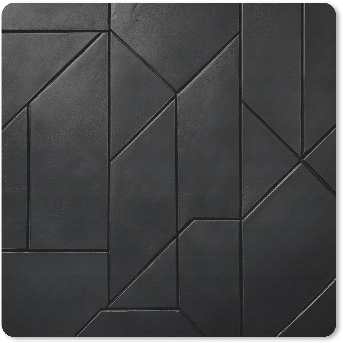 Muismat 20x20 cm - Mousepad Zwart - Geometrisch - Tegeltjes - Muismatten