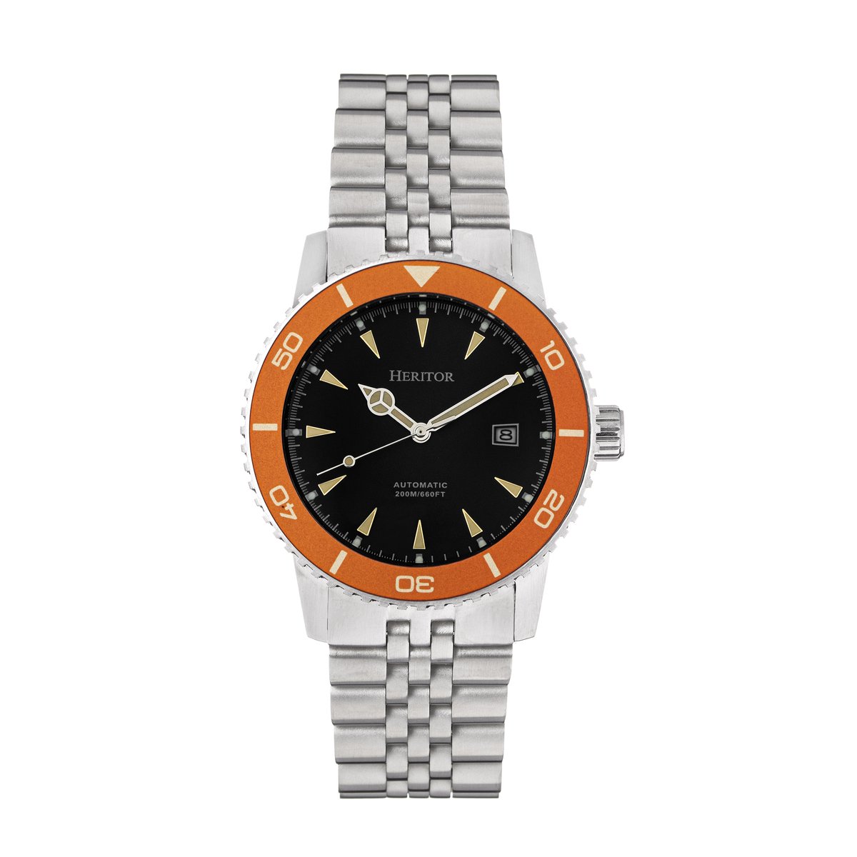 Heritor Automatic Hurst armbandhorloge met datum - Oranje