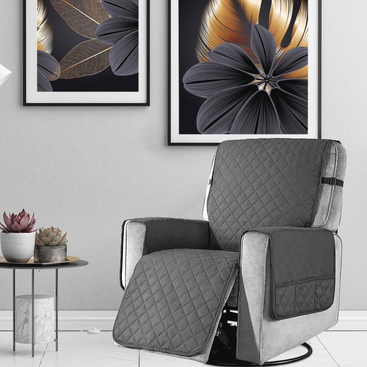 Wasbare fauteuilbeschermer met zakken voor stoelbescherming