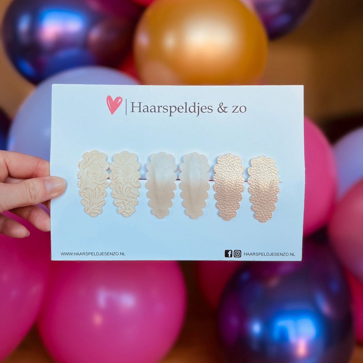 Haarspeldje Liz - golvend - setje - beige - 4 cm speldjes
