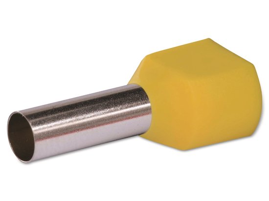 Quadrios 22C439 Embout double d'extrémité de câble 6 mm² partiellement isolé jaune 1 set