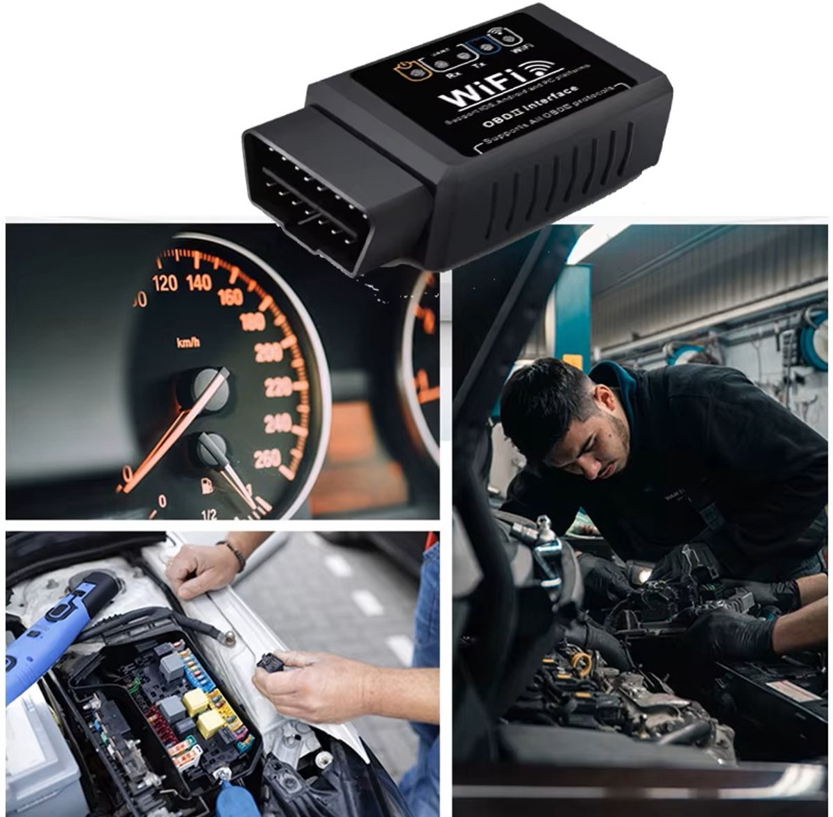 OBD II - Scanner - Auto uitleesapparatuur - WIFI ELM327 V 1.5 Scanner OBD II - Scanner - Auto - Foutdetectie Instrument - Eenvoudig - Makkelijk Bedienen thumbnail 5