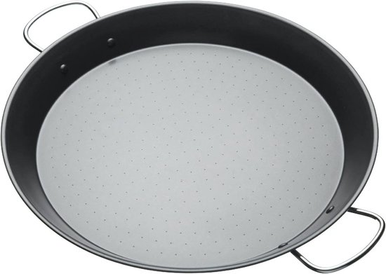 KitchenCraft World Of Flavours Paella Pan, 38.5 x 40 x 5 cm, Carbon