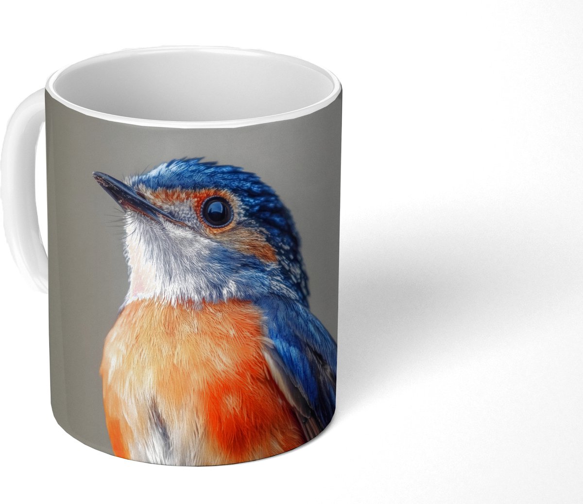 Mok - Koffiemok - Kleurrijk - Vogeltje - Veren - Blauw - Mokken - 350 ML - Beker - Koffiemokken - Theemok
