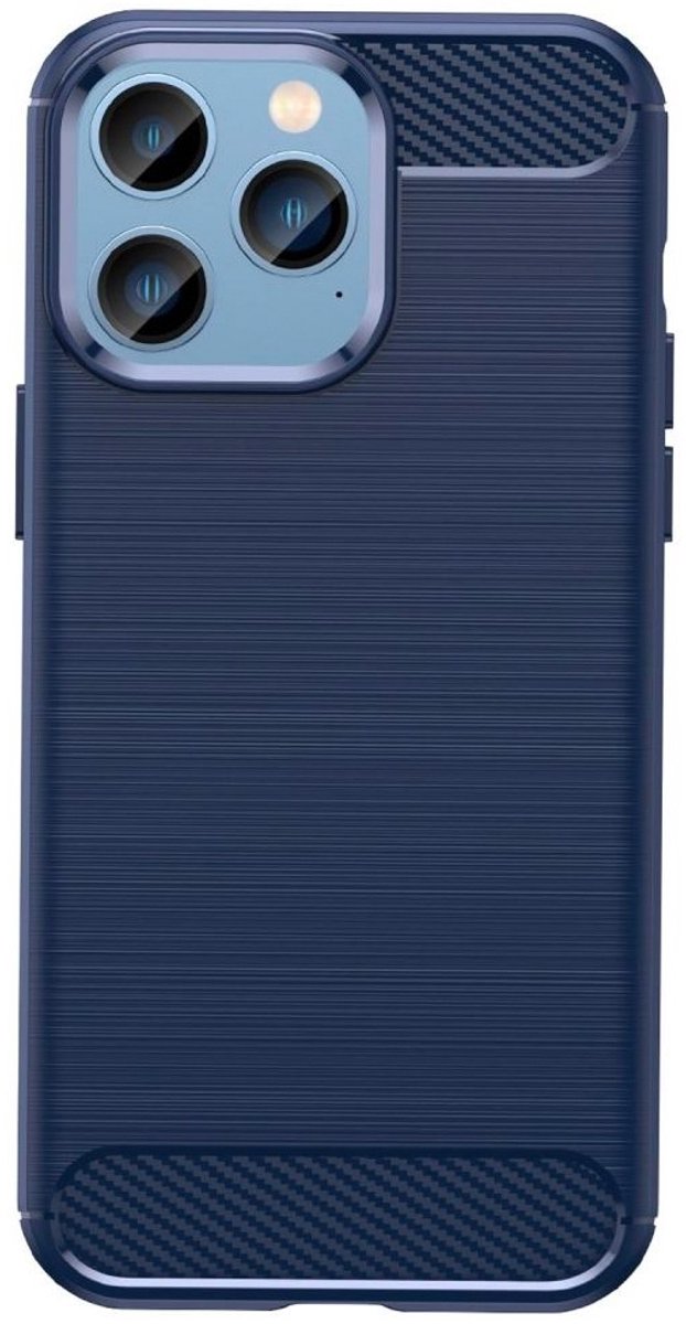 Mobiq Carbon Look Hoesje geschikt voor iPhone 14 Pro Max - Flexibele TPU Case
