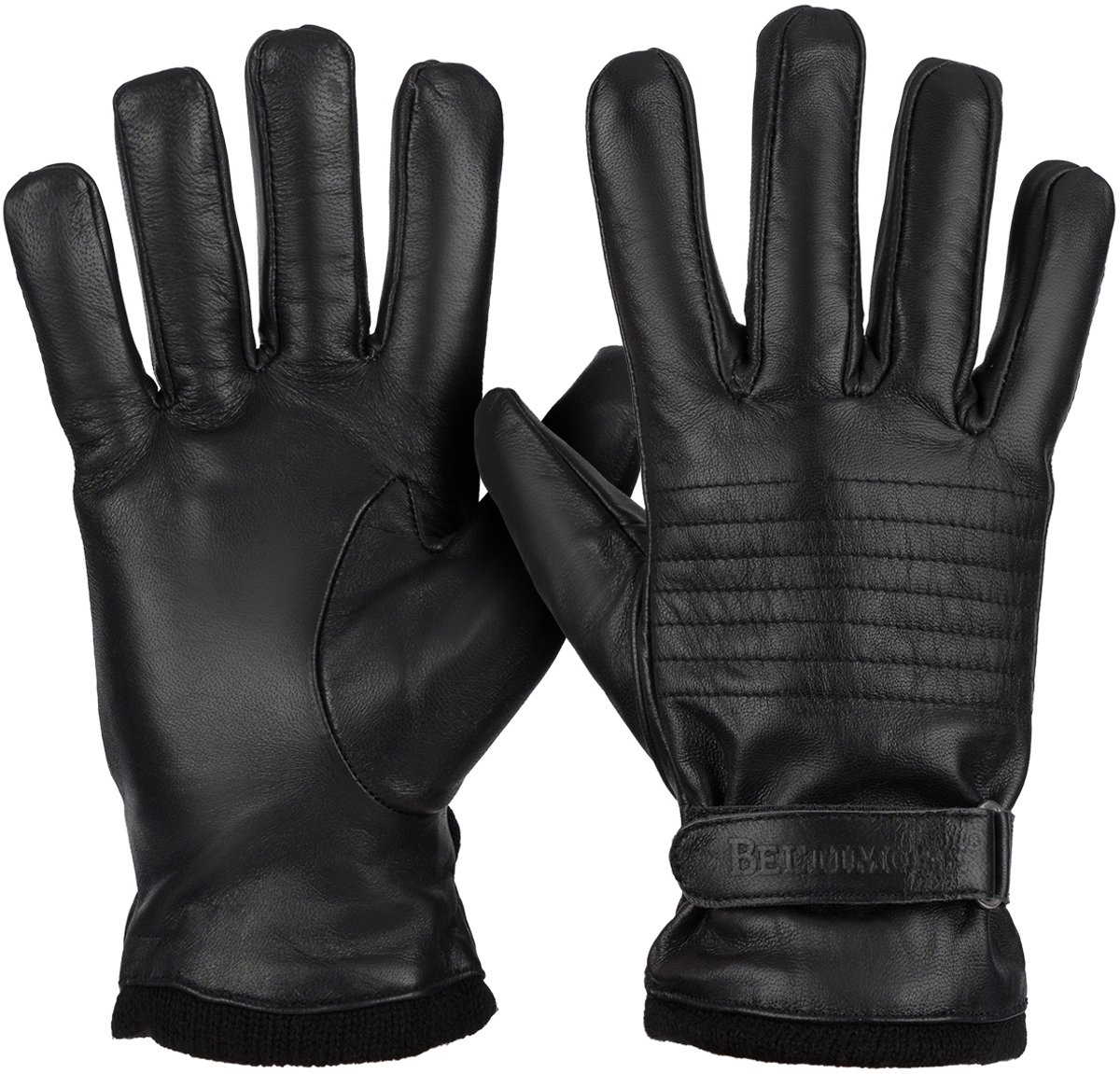 Beltimore – Classic – Heren Handschoenen – Echt Leren – Gevoerd – Verstelbaar Zwart