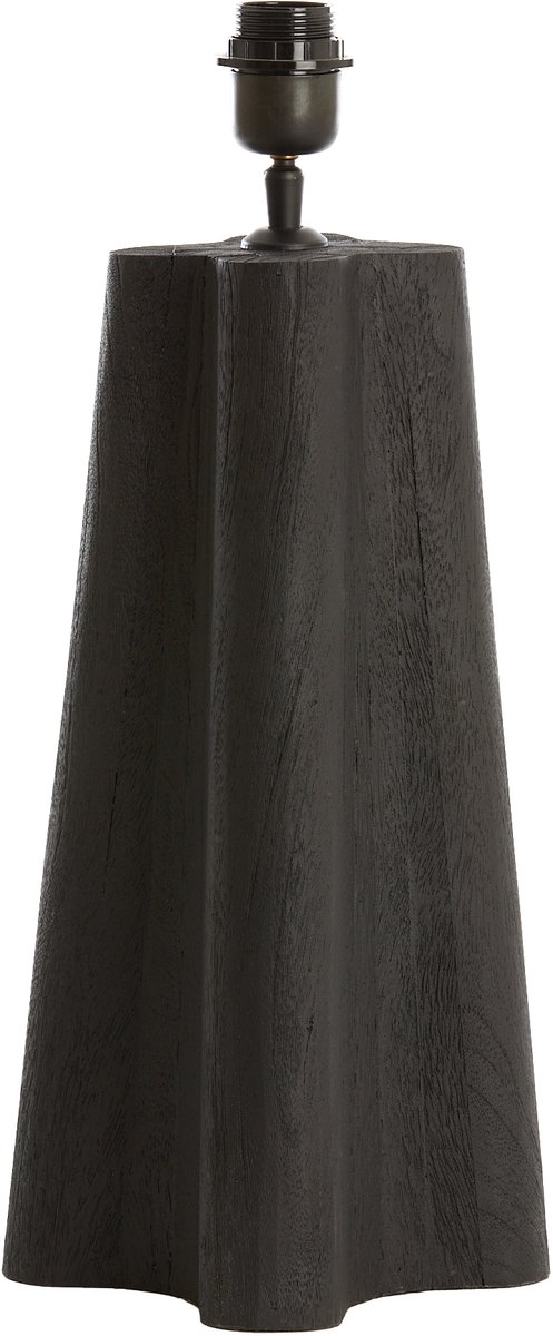 Light & Living Tafellamp Navelli Mangohout, 40cm - Mat Zwart (excl. kap)