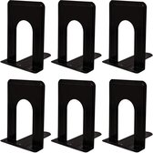 Belle Vous Zwart Metalen Zware Kwaliteit Beukensteunen (3 Paar) – Anti-Slip Boeken Stopper Versteviging Voor Boeken & CD’s – Verdelers Voor Planken, Kantoor, Bibliotheek, Huis en School