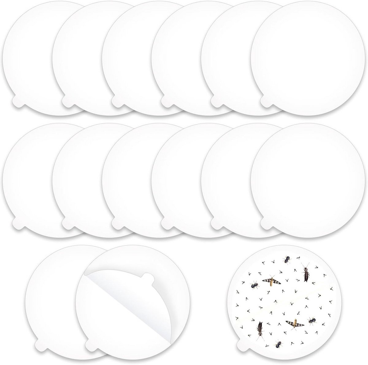 14 Stuks Ronde Vlooienvallen met Zelfklevende Stickers - Effectieve Oplossing tegen Vliegen en Vlooien voor Thuis