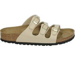 Birkenstock FLORIDA SANDCASTLE BF - Dames slippers - Kleur: Wit/beige - Maat: 42