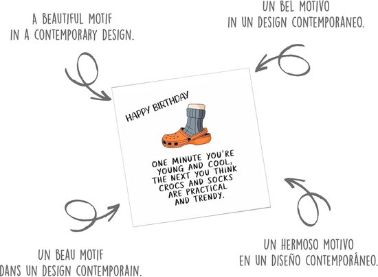 Vierkante verjaardagskaart met envelop - Grappige Happy Birthday ...