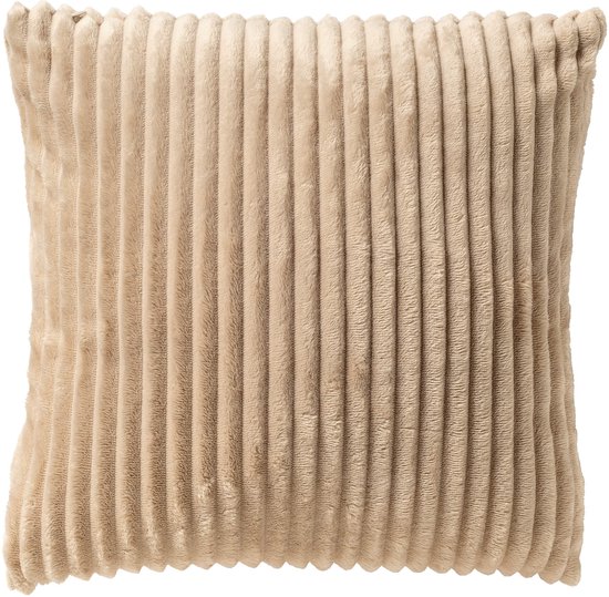 Dutch Decor MART - sierkussen 45x45 cm - zacht ribfluweel - corduroy - Pumice Stone - beige - Inclusief binnenkussen - Luxe kussens voor woonkamer & bank