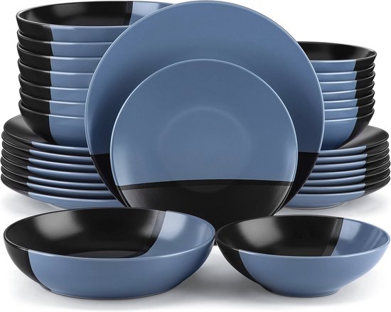 Prospero Servies Set Serie Prospero, Premium Tafelservice Für 4 Personen In Gastronomie Handgeschilderde Rand Servies