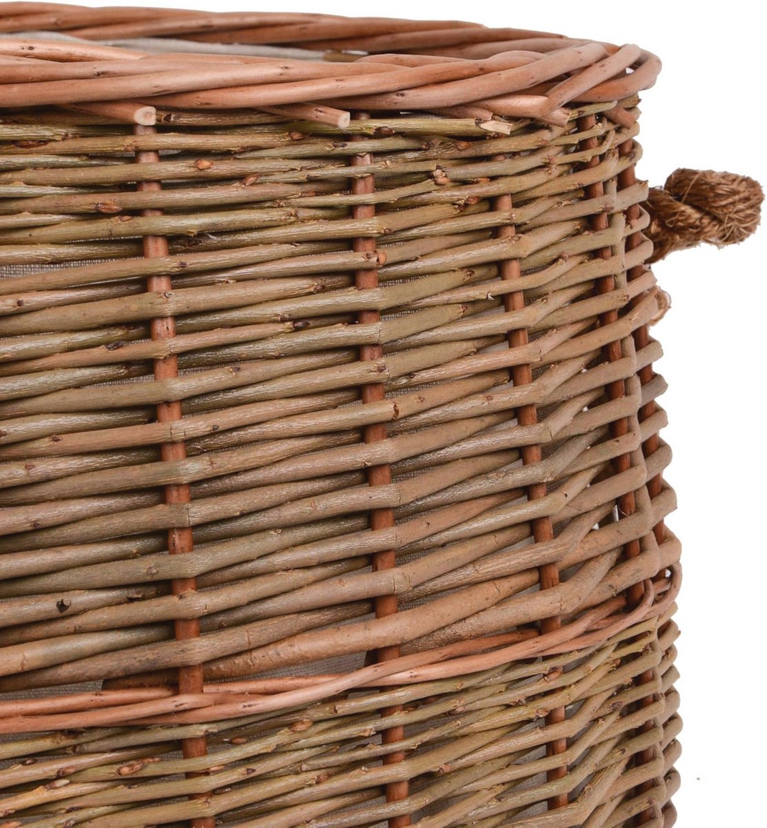Stijlvolle Hoogwaardige Wilgen Mand voor Haardhout, Wasgoed of Decoratie - Ø 40 cm — cadeau in Wonen & Interieur - foto 7