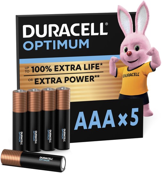 Duracell Optimum AAA - alkaline batterijen - 1,5V, LR03 - 5 stuks