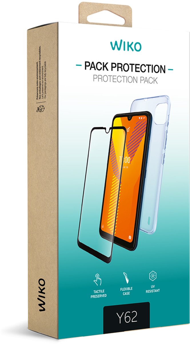 Wiko, Hoesje geschikt voor Wiko Y62 / Y62 Plus - 2-in-1 Set Flexibel met Screenprotector, Transparant zwart