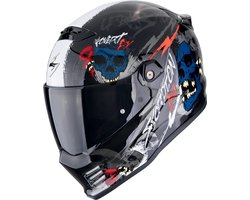 Scorpion Covert FX Skullz Zwart Grijs Rood Integraalhelm - Helm