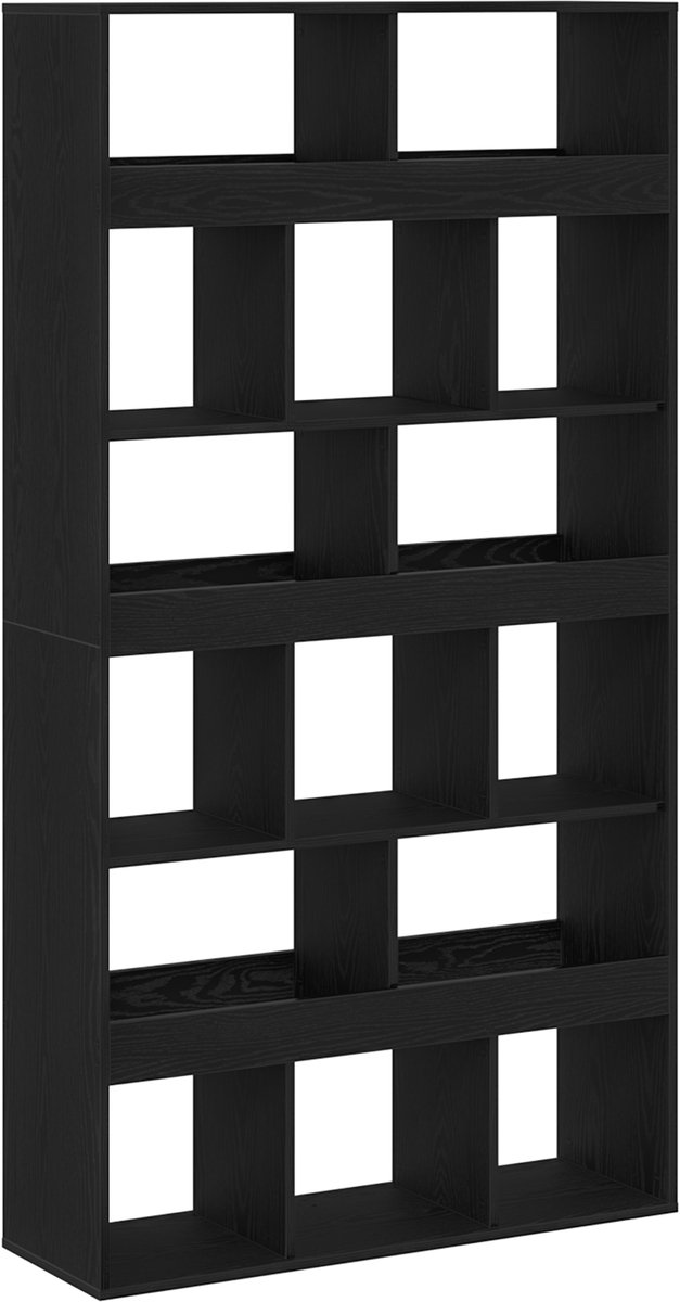 vidaXL Boekenkast - 15-laags - 100 - x - 33 - x - 187,5 - cm - Zwart - Eiken