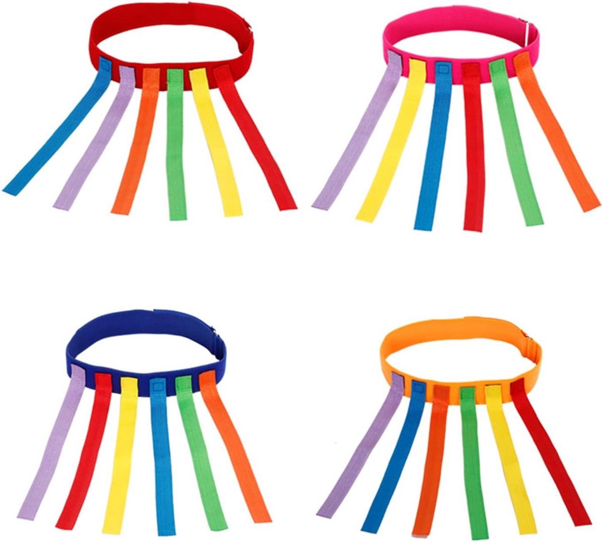 Staarttrekspeelgoed Riem voor Achtervolgspel - Set van 4 Stuks voor Kinderen - Jongens en Meisjes - Blauw, Rood, Roze, Oranje