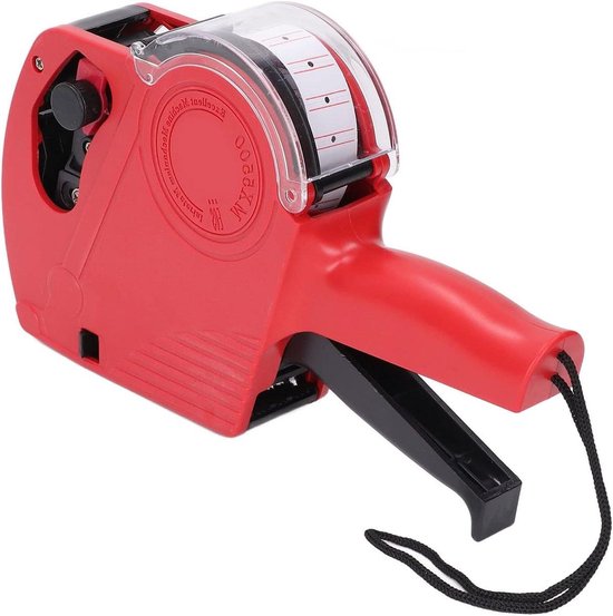 Handmatige Draagbare Etiketteermachine - 8 Cijfers Prijskaartje Apparaat met Cartridge Rood