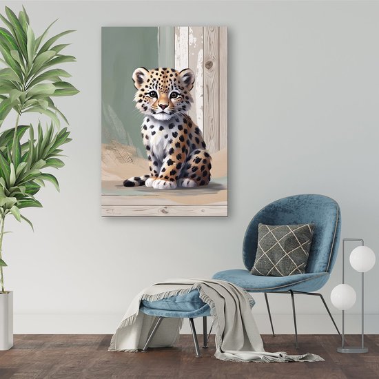 BeiYiHo 3 foto's, wanddecoratie, luipaard, poster, roze, modern