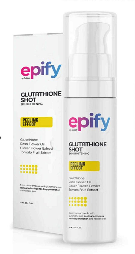 Epify Skin Whitening Peeling Effect - Glutathione Shot - Donkere vlekken vervagen - Huidtint egaliseren - Micro-needling-achtig effect - 75 ml