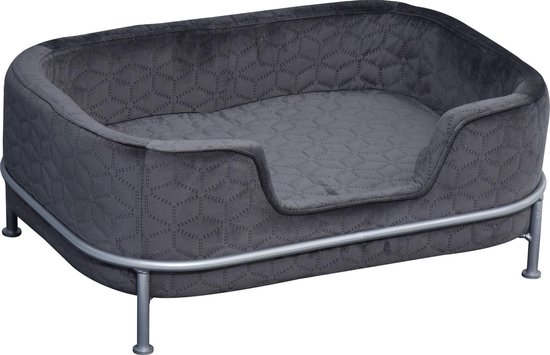 Nancy’s New Martinsville Hondensofa – Hondenbed – Fluweel – Grijs – 63,5 x 43 x 24,5 cm