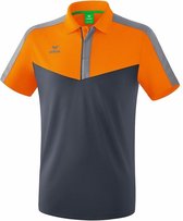 Erima Squad Polo Slate Grijs-Monument Grijs-New Oranje Maat XL