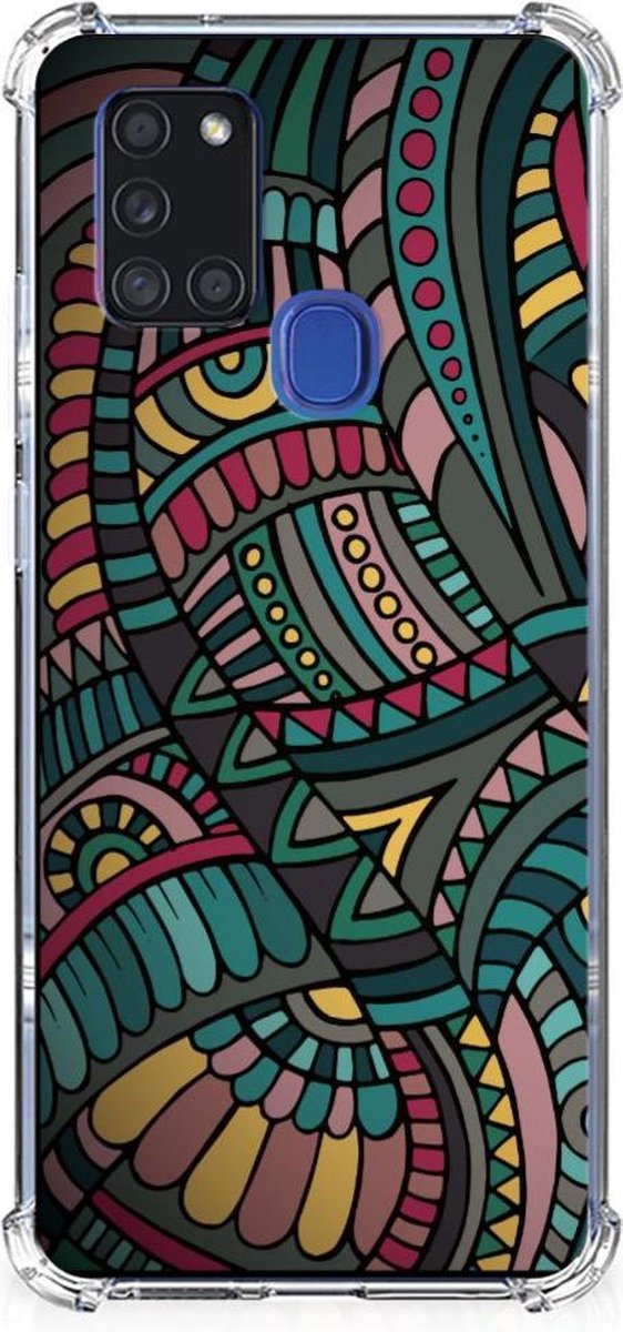 Samsung Galaxy A21s Doorzichtige Silicone Hoesje Aztec