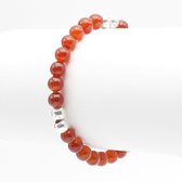 OZZ Silver & Gold - Carnelian 6mm Beads Bracelet - Carneool Armband