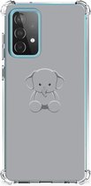 Telefoonhoesje  Samsung Galaxy A52 4G/5G TPU Case met transparante rand Baby Olifant